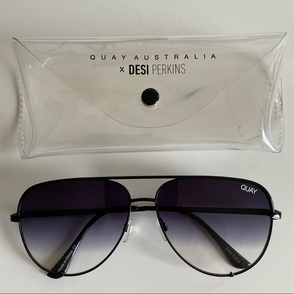 COPY - Quay High Key black fade sunglasses